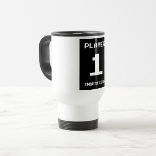 Player 1 gamer design travel mug