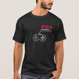 Player 1 Gaming Couple Matching Outfit T-Shirt