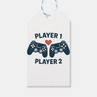 Player 1 Player 2 Couple Gamer Sticker Gift Tags