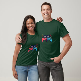 Player 1 & Player 2 Gamer Love Design T-Shirt