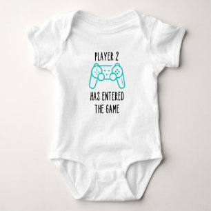 Player 2 Has Entered Game Baby Announcement Baby Bodysuit