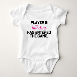 Player 2 Has Entered with Newborn Name Introductio Baby Bodysuit