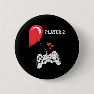 Player 2 Valentines Day Gaming Matching Couple Gam 6 Cm Round Badge