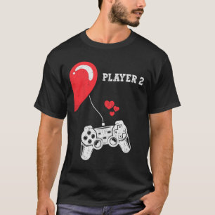 Player 2 Valentines Day Gaming Matching Couple Gam T-Shirt