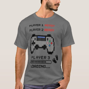 Player 3 Loading Funny Retro Gamer Pregnancy Annou T-Shirt