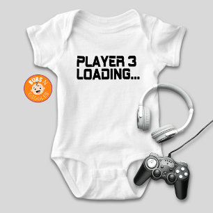 Player 3 Loading Gamer Mum Pregnancy Announcement Baby Bodysuit