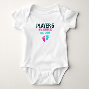 Player 5 Has Entered The Game Baby Gift Player 5,  Bodysuit