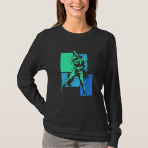 Player Baseball Batter Green Blue Catcher Pitcher T-Shirt