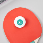 Player Coach Initial Monogrammed Table Tennis Beer Ping Pong Ball<br><div class="desc">Create your own custom, personalised, modern white script / typography monogram initial monogrammed on teal turquoise, tournament quality table tennis / beer pong / ping pong ball, available in 13 fun colours, including 4 glow-in-the-dark options. Simply type in your initials / monogram, to customise. Make a great gift for birthday,...</div>