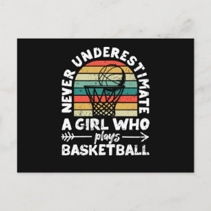Player girls Never underestimate girls Postcard