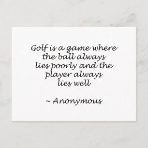 Player Lies Well Golf Design Postcard