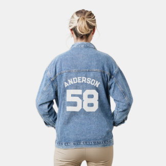 Player Name and Number Sports Jersey  Denim Jacket