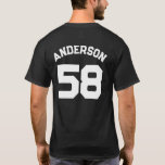 Player Name and Number Sports Jersey  T-Shirt<br><div class="desc">This t-shirt with a custom name and number would be a wonderful gift for any sports player and fan!  The bold design with a large number will be sure to stand out.</div>