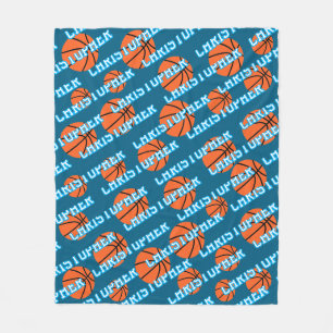 Player Name Basketball Ball Pattern Fleece Blanket