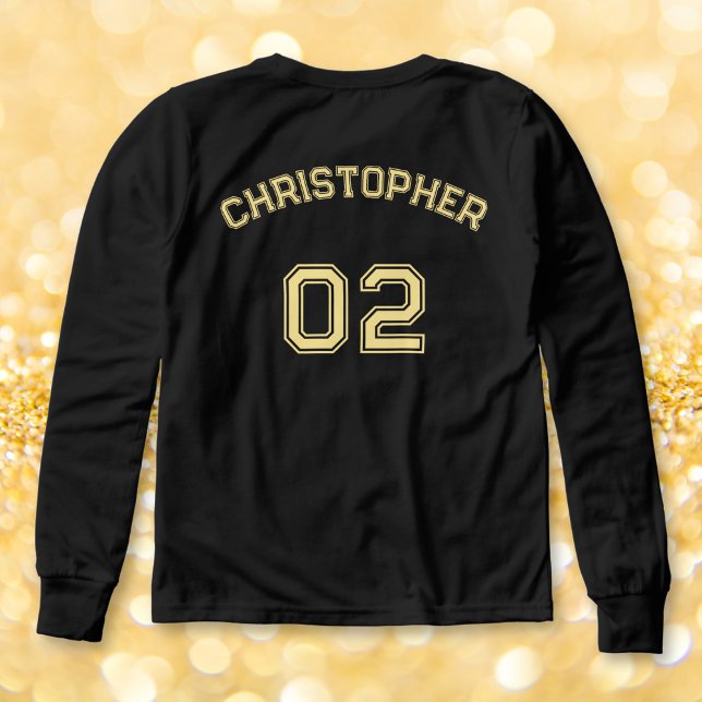 Player Name Jersey Number Boys Black Long Sleeve (Player Name Jersey Number Boys Black Long Sleeve Tri-Blend Shirts)