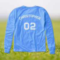 Player Name Jersey Number Boys Blue Long Sleeve