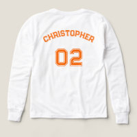 Player Name Jersey Number Boys White Long Sleeve