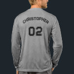 Player Name Jersey Number Grey Mens Long Sleeve Tri-Blend Shirt<br><div class="desc">Create your own custom, personalised, cool stylish black typography / font / script, monogrammed player name jersey number light grey, classic crew neck, comfortable, pre-shrunk tri-blend, superior combed and ring-spun jersey cotton, unisex mens long sleeve shirt t-shirt. Simply type in your name / player name and player jersey number, to...</div>