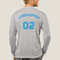 Player Name Jersey Number Mens Grey Long Sleeve
