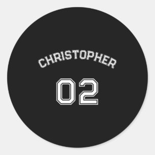 Player Name Jersey Number Mens Long Sleeve Classic Round Sticker