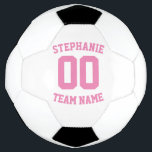 Player name number and team name soccer ball<br><div class="desc">Player name number and team name Soccer Ball. This isn't just any soccer ball; this is a ball that reflects your kids individuality and style on the field. Featuring a sleek design with your name and number proudly displayed, this ball is sure to turn heads and make a statement on...</div>