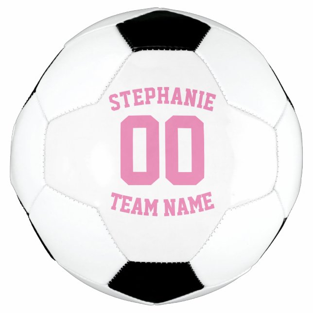 Player name number and team name soccer ball (Front)