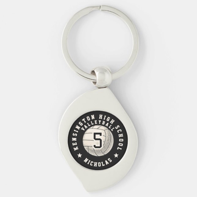 Player Name School Volleyball Team  Key Ring (Front)