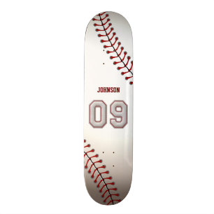 Player Number 09 - Cool Baseball Stitches Skateboard