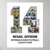 Player Number 14 Senior Sports Team Photo Collage