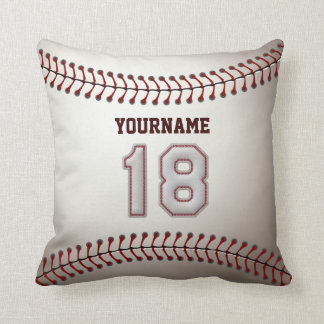 Player Number 18 - Cool Baseball Stitches Cushion
