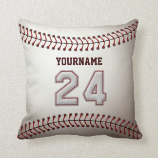 Player Number 24 - Cool Baseball Stitches Cushion