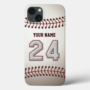 Player Number 24 - Cool Baseball Stitches Look iPhone 13 Case