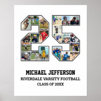 Player Number 25 Senior Sports Team Photo Collage