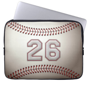 Player Number 26 - Cool Baseball Stitches Laptop Sleeve