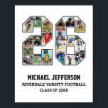 Player Number 26 Senior Sports Team Photo Collage Poster<br><div class="desc">Personalised photo collage for player number 26. This customisable photo gift is perfect for senior night, sports award banquet or birthday gift for your athlete son, daughter or student. It's a great way to display precious moments and memories from their sports games. The poster features a collage of photos, and...</div>
