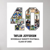 Player Number 40 Senior Sports Team Photo Collage