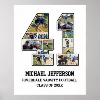 Player Number 41 Senior Sports Team Photo Collage