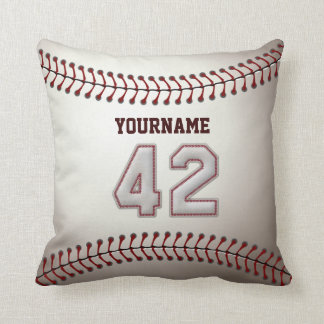 Player Number 42 - Cool Baseball Stitches Cushion