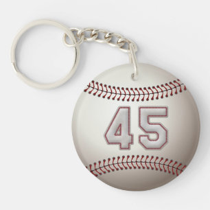 Player Number 45 - Cool Baseball Stitches Key Ring