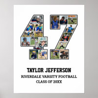 Player Number 47 Senior Sports Team Photo Collage
