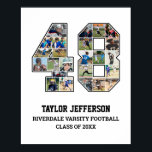 Player Number 48 Senior Sports Team Photo Collage Poster<br><div class="desc">Personalised photo collage for player number 48. This customisable photo gift is perfect for senior night, sports award banquet or birthday gift for your athlete son, daughter or student. It's a great way to display precious moments and memories from their sports games. The poster features a collage of photos, and...</div>
