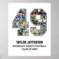 Player Number 49 Senior Sports Team Photo Collage