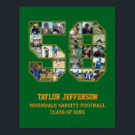 Player Number 58 Senior Sports Team Photo Collage Poster<br><div class="desc">Personalised photo collage for player number 58. This customisable photo gift is perfect for senior night, sports award banquet or birthday gift for your athlete son, daughter or student. It's a great way to display precious moments and memories from their sports games. The poster features a collage of photos, and...</div>