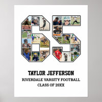 Player Number 65 Senior Sports Team Photo Collage