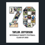 Player Number 78 Senior Sports Team Photo Collage Poster<br><div class="desc">Personalised photo collage for player number 78. This customisable photo gift is perfect for senior night, sports award banquet or birthday gift for your athlete son, daughter or student. It's a great way to display precious moments and memories from their sports games. The poster features a collage of photos, and...</div>