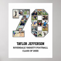 Player Number 78 Senior Sports Team Photo Collage
