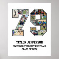 Player Number 79 Senior Sports Team Photo Collage