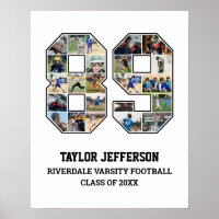 Player Number 89 Senior Sports Team Photo Collage