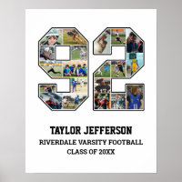 Player Number 92 Senior Sports Team Photo Collage