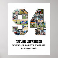 Player Number 94 Senior Sports Team Photo Collage